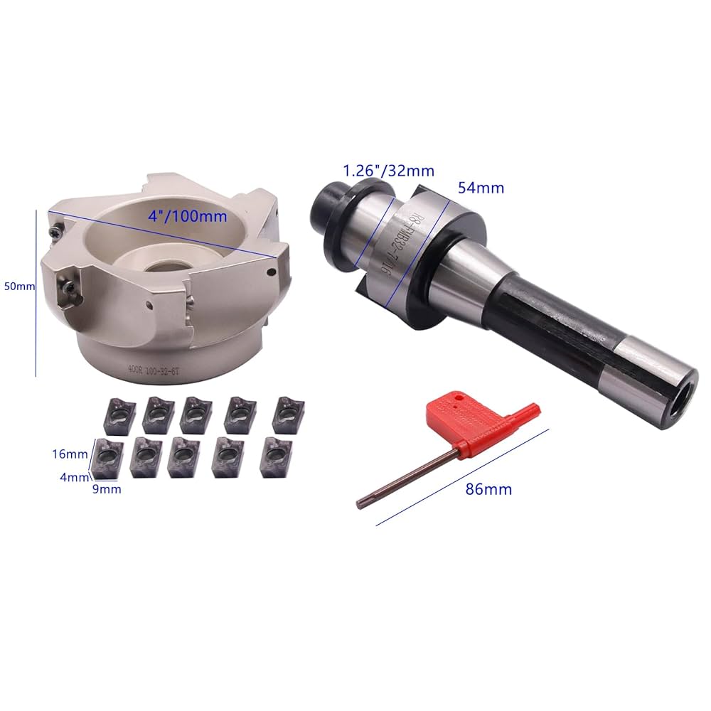R8 FMB32 7/16-20 Shank Face End Mill Arbor and 3.94